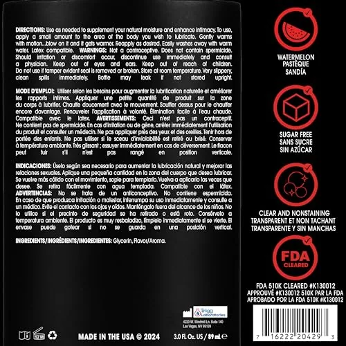 Wet Juicy Watermelon 4-in-1 Warming Lube, 3 fl oz view 2