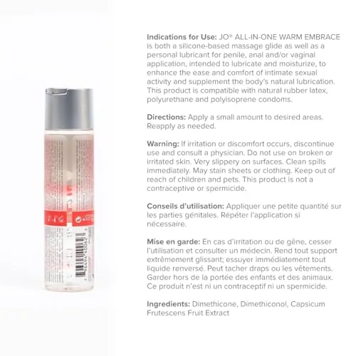 JO All-in-One Warming Silicone Massage Oil, 4 oz view 2