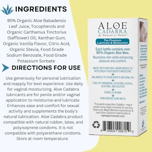 Aloe Cadabra Tahitian Vanilla Aloe Lube, 2.5 oz view 3