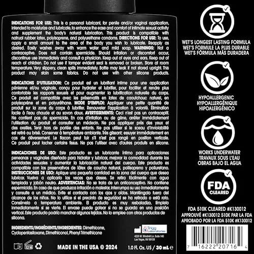 Wet Platinum Silicone Lube, 1 oz view 2