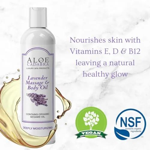 Aloe Cadabra Lavender Body Massage Oil, 8 oz view 5
