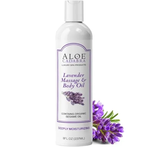 Aloe Cadabra Lavender Body Massage Oil, 8 oz