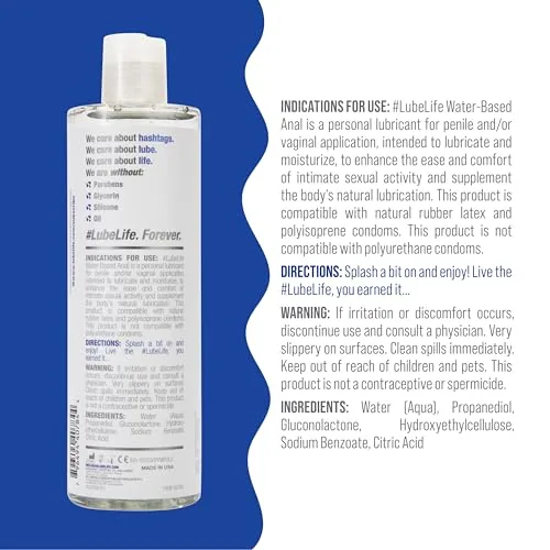 LubeLife Water Based Anal Lube, Ingestion-Safe, Large view 2