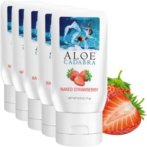 Aloe Cadabra Naked Strawberry Aloe Lube, 2.5 oz (5-pack)