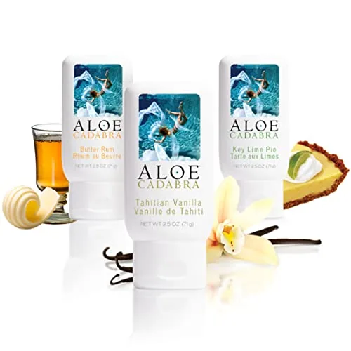 Aloe Cadabra Flavored Lube Bundle, Vanilla/Butter Rum/Key Lime view 2
