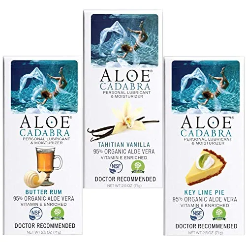 Aloe Cadabra Flavored Lube Bundle, Vanilla/Butter Rum/Key Lime