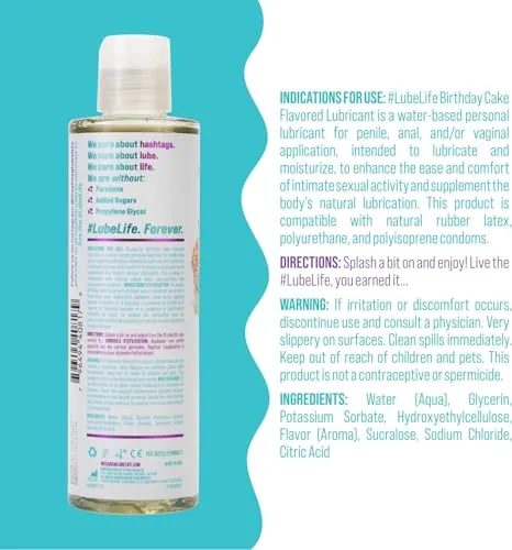 LubeLife Birthday Cake Flavored Lube, 8 fl oz view 2