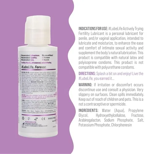 LubeLife Water Based Fertility Lube, 2 fl oz view 2