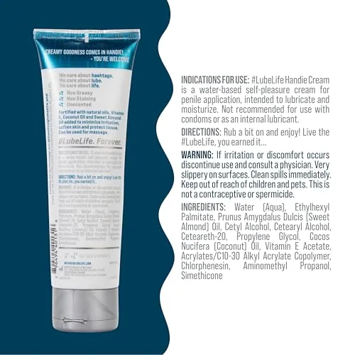 LubeLife Water Based Handie Cream, 4 fl oz view 2