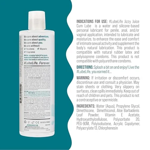 LubeLife Jizzy Juice Hybrid Lube, 8 oz view 2