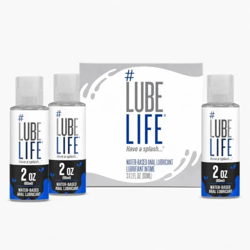 LubeLife Water Based Anal Lube, 3 x 2 fl oz