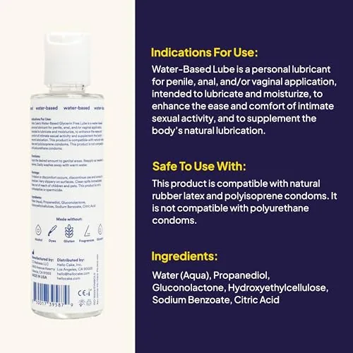 Hello Cake Toy Lube Water-Based, 3 oz view 2