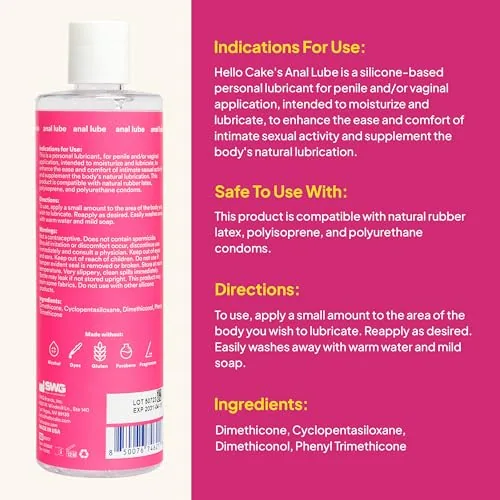 Hello Cake Anal Silicone Lube, 12 oz view 2