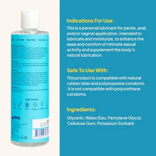 Hello Cake Toy Lube Water-Based, 12 oz view 2